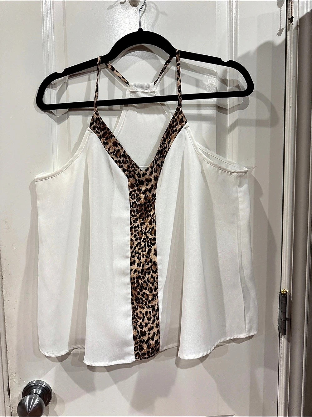 SHEIN Animal Print Camisole in White & Brown Size Large